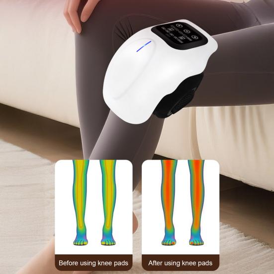 Подогреваемый массажер для коленей Регулируемый согревающий наколенник со светодиодным сенсорным экраном и вибрацией Перезаряжаемая греющая подушка для коленей для ухода за суставами