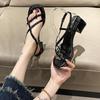 Модные сандалии Женские Летняя мода Женские сандалии 2025 Римские Толстый Средний каблук Сандалии Удобная обувь для женщин Шлепанцы Сандалии