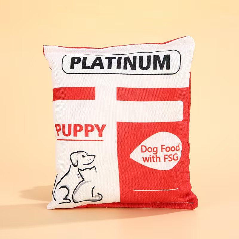 Custom Large Potato Chips Bag Dog Chew Toy Durable Oxford Fabric Waterproof Anxiety Relief Teeth Cleaning Toy