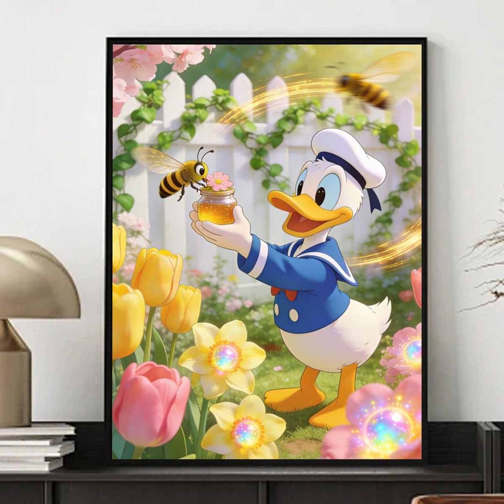 Disney Diamond Paint Mosaic Art Painting Kit Donald Duck Bee Honey Flower Handmade DIY Home Decor