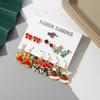 2022 New 12 Piece Set Schoolgirl Stud Earrings Elegant Fashion Christmas Earring Set Girls Christmas Candy Earrings Santa Earring Set
