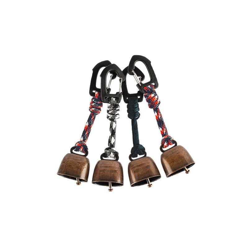 Bear Bell for Hiking Camping, Loud Brass Bell with Clip for Backpack Adventure, Retro Cowbell Keychain for Outdoor Survival