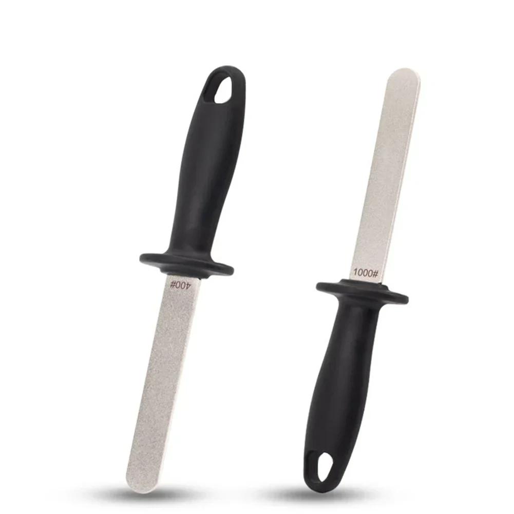for knives dmt diamond stone 400# 1000# Double Sided Knifes Sharpener Utensil Grip Noslip Handle Diamond Knifes Sharpening Stone