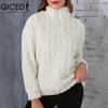 Autumn and Winter Thickened Plush Linen Patterned Embossed Pullover Sweater