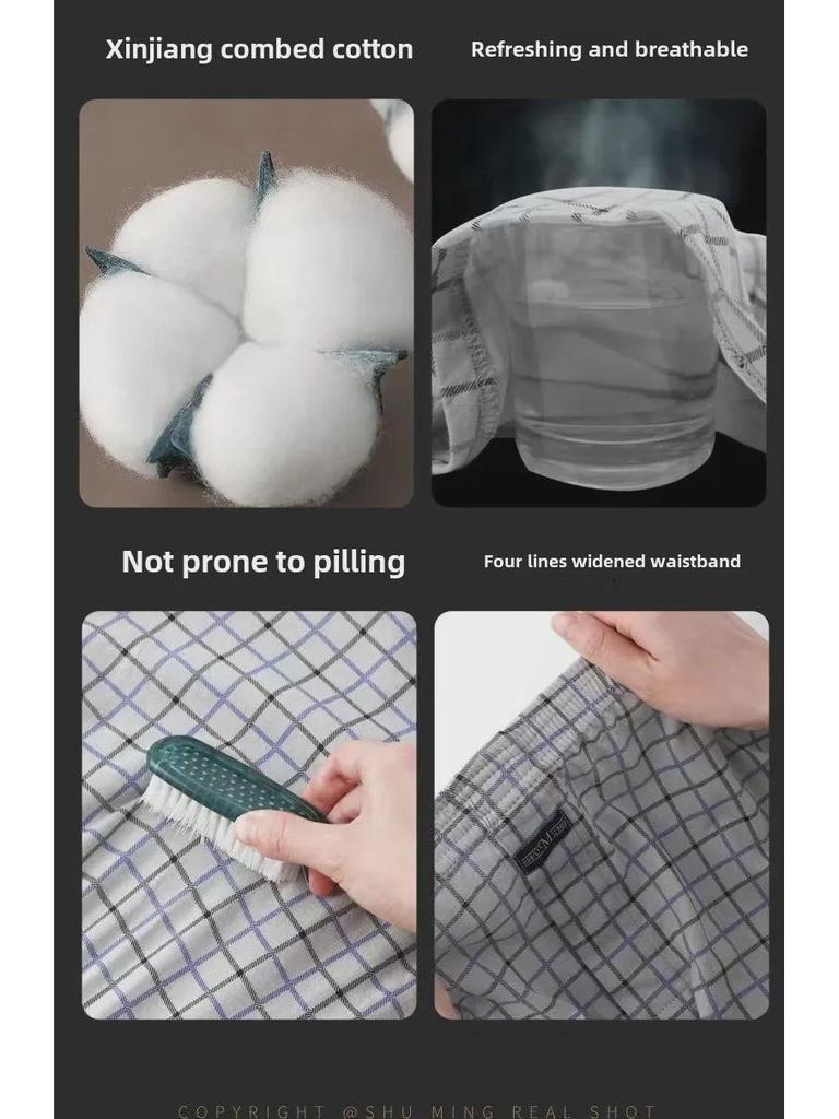 Мужские свободные хлопковые трусы-боксеры для людей среднего и пожилого возраста - летние шорты большого размера