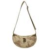 New MLB Denim Shoulder Bag Unisex Charcoal Gray/Hemp Sandy Brown 3ABQBV45N