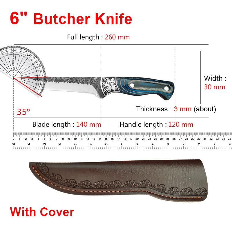 Кухонный нож поварской нож для разделки мяса, ручной ковки, филейный нож, костяной нож из нержавеющей стали, тесак для мяса, фруктов и овощей, кухонные принадлежности