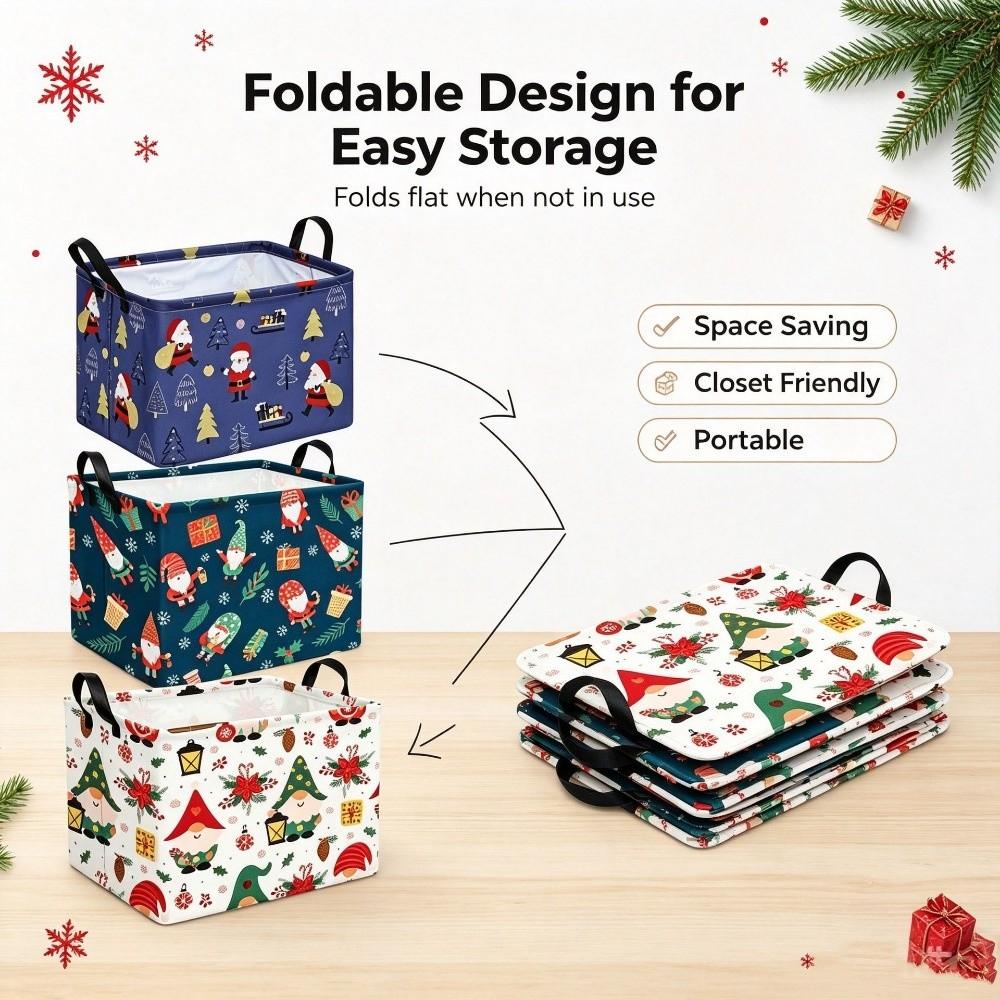 Rectangular Gnome Storage Basket Large Capacity Christmas Gift Storage Box Toy Storage