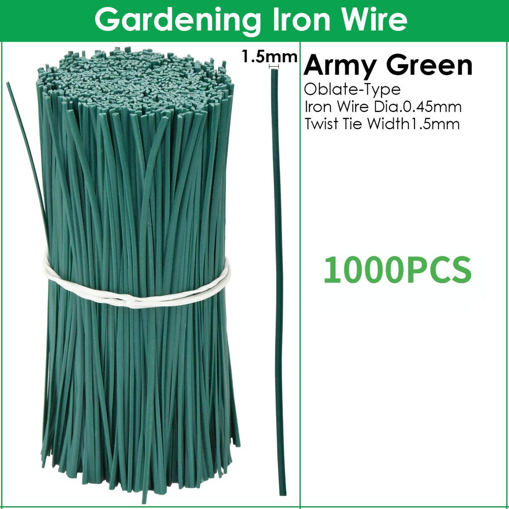 1000 шт. садовые кабельные стяжки многоразовые сплющенные железные проволочные стяжки для цветочных растений, восхождение на лозы, многофункциональные фиксирующие струны с покрытием