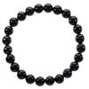 Браслет из черного турмалина с бусиной 8 мм, длина L LL, камень, символизирующий силу октября, простой [Shinjuku Ginnokura] Приблизительно. 18.5cm (Мужской Женский Размер)
