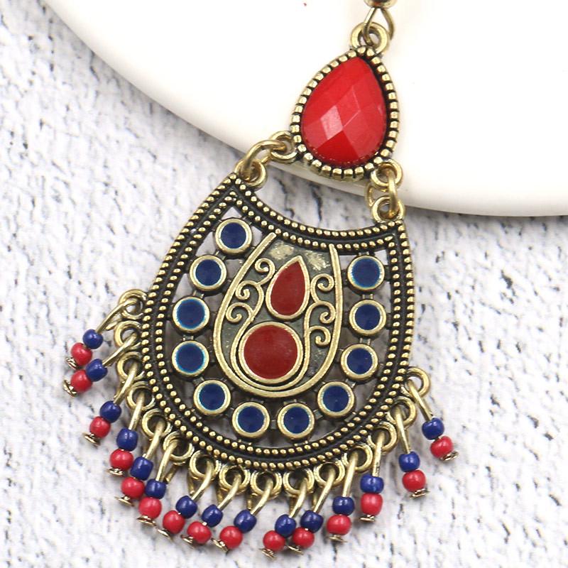 GemChic женские новые винтажные красочные капли воды рисовые бусины кисточки бахрома серьги этническая мода крючки серьги на день рождения рождественский подарок ювелирные изделия