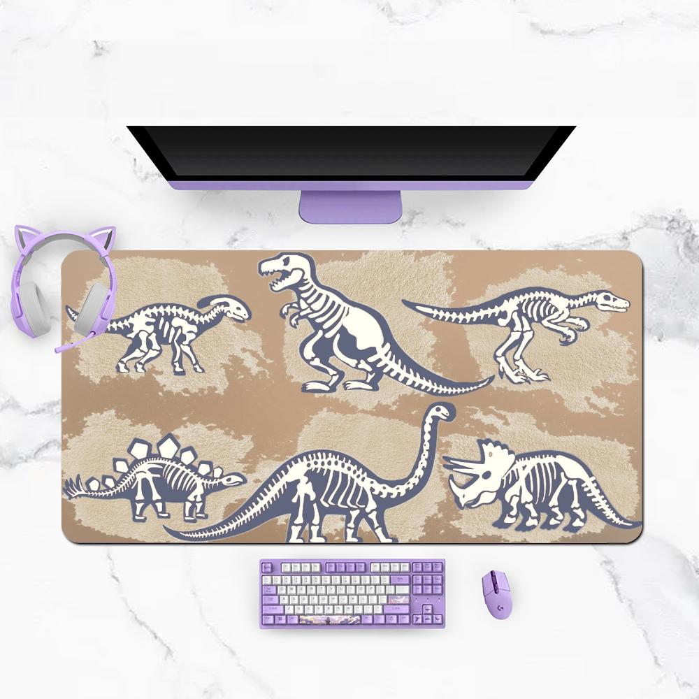 Dinosaur fossil skeleton design mousepad table mat playmat large size keyboard accessories laptop games bedroom mousepad
