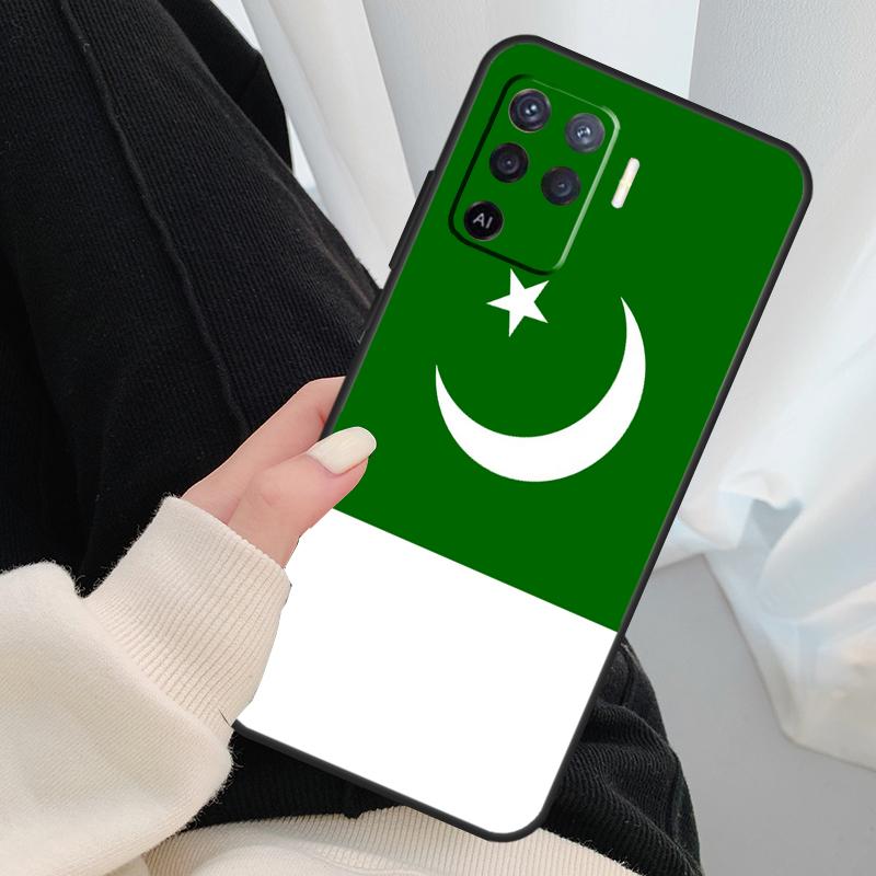 Чехол-баннер с флагом Пакистана для Oppo A54 A74 A94 A18 A57 A17 A77 A38 A58 A78 A98 A80 A60 A40 A96 A76 A16 A15 A5 Pro