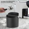 Coffee Knock Box Stainless Steel Espresso Non Slip Ground with Rubber Ring Beveled Bin