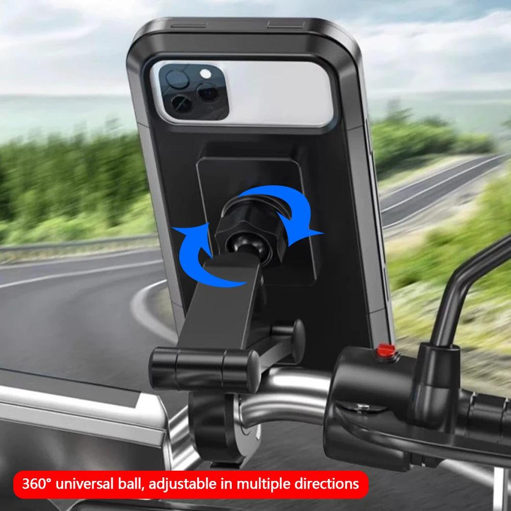 360° Вращающееся крепление для телефона на мотоцикл, велосипед. Регулируемый держатель GPS для мобильных телефонов и навигационных приложений. Универсальное, водонепроницаемое