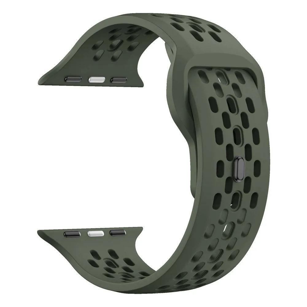 Дышащий силиконовый ремешок для Apple Watch Band 49 мм 46 мм 45 мм 44 мм 42 41 40 мм Спортивный браслет iWatch Ultra 11 10 9 8 7 6 SE3 Ремень