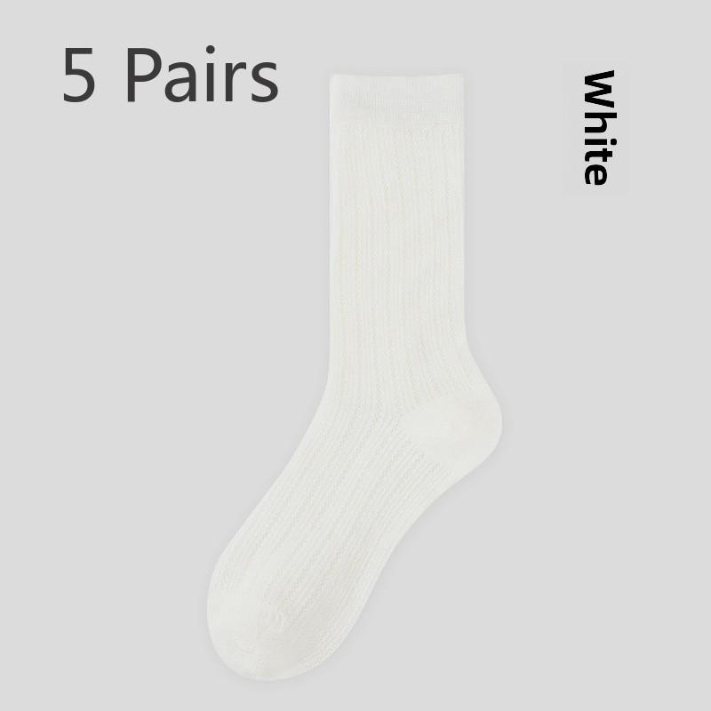 5 пар летних тонких женских махровых носков, шерстяные носки, летние тонкие дышащие термостатические носки средней длины, шерстяные носки