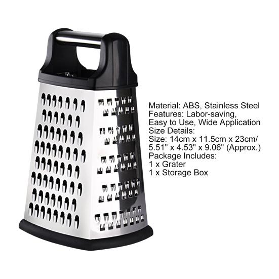 1 Set Vegetable Grater Easy To Clean Grate Non-slip Durable Stainless Steel Fruit Cheese Potato Slicer for Restaurant