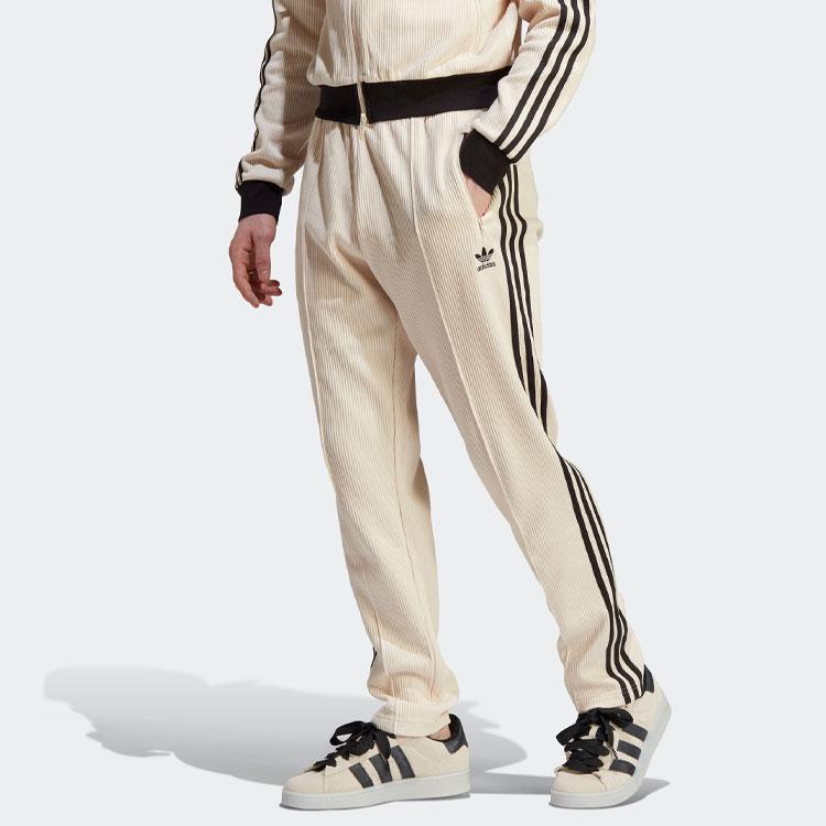 Adidas Оригинальные повседневные прямые брюки Adicolor Waffle Beckenbauer с полосатым принтом, мужские брюки белого цвета HR3308