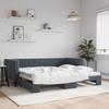 VidaXL Daybed with Pull-out Bed Dark Grey 90x190 Cm Velvet, Sofa Bed, Comfortable Sofa Bed, Pull-out Daybed, 3196705