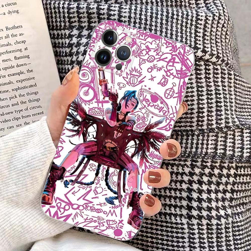 Чехол для телефона Arcane J-Jinx-Vi для IPhone 16 15 14 13 12 Mini 11 Pro XS Max X XR SE 6 7 8 Plus Мягкий силиконовый чехол