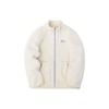 Lifestyle Series Solid Color Embroidered Logo Double Pocket Zipper Stand Collar Fleece Jacket Women Jackets White 162248727-2