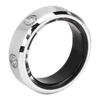 Smart Ring with Inlaid Rhinestone IP68 Water Proof Fitness Tracker Bluetooth Photo Taking Multiple Sports Modes Silver