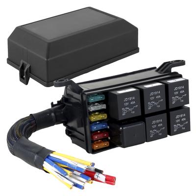 6-контактный 12 В предохранительный релейный блок, пылезащитный релейный блок, комплект с предварительными проводами, 5-контактный, 4-контактный, 40 А, предохранители ATC/ATO, универсальный автомобильный грузовой блок предохранителей