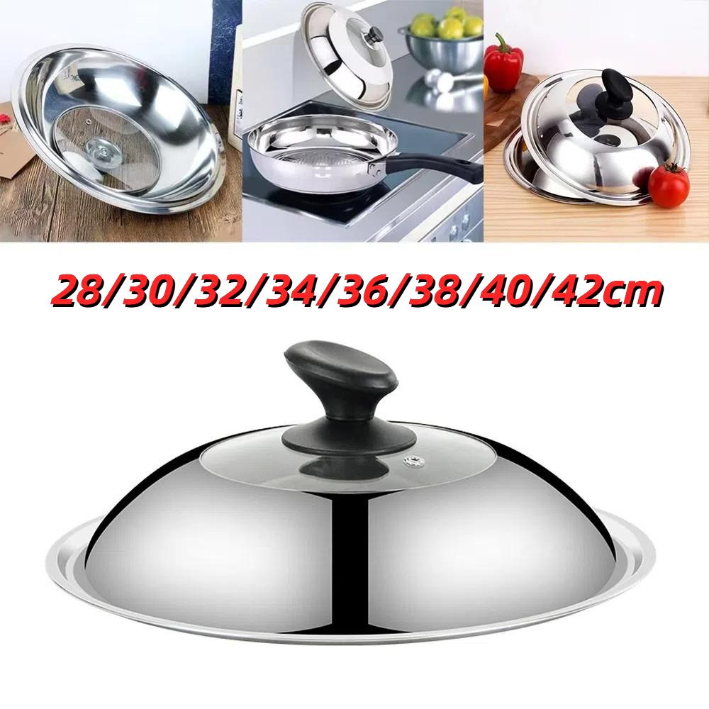 Утолщенная крышка для сковороды Wok Видимая крышка для еды на кухне Прочная круглая крышка для кастрюли Домашняя кулинария
