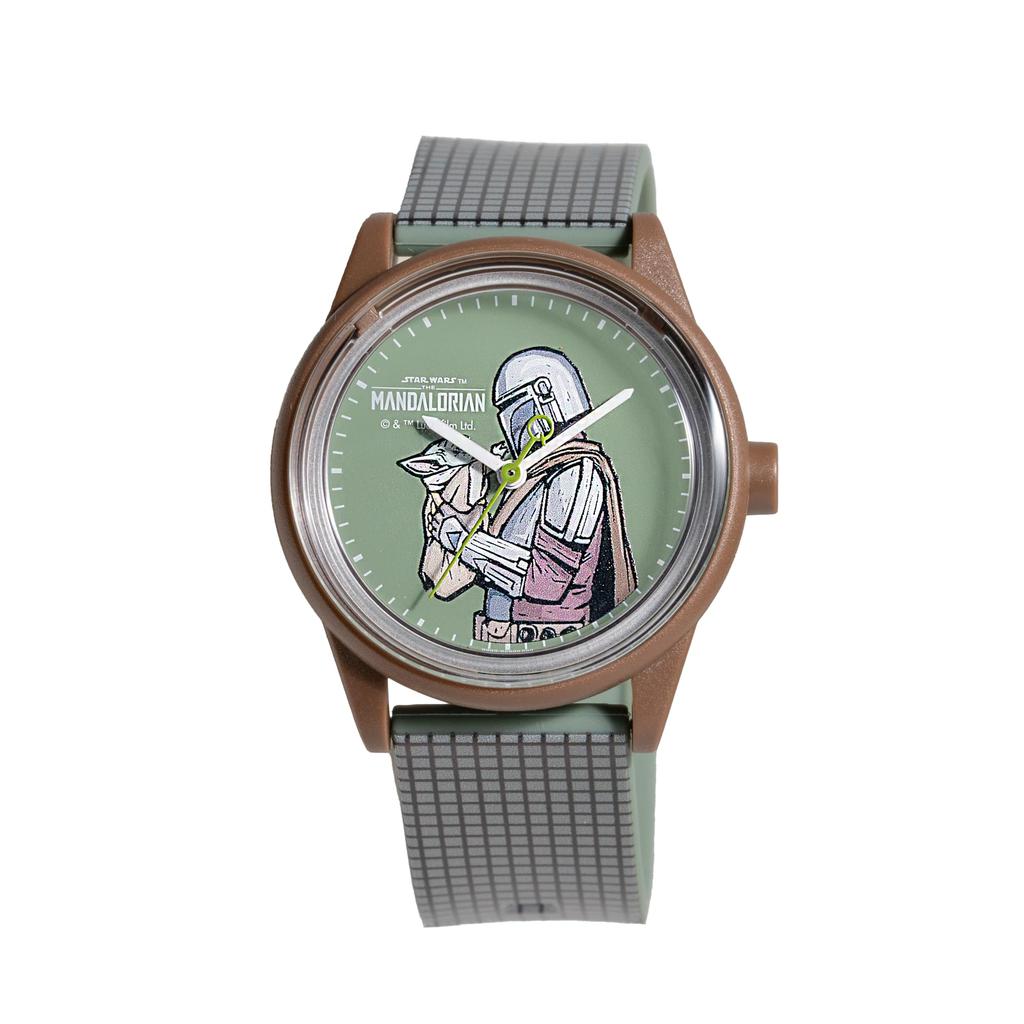 Citizen Star Wars Collection Grogu Mandalorian Smile Solar 10 ATM Water Urethane Brown Q&Q R01A-521VK & Q&Q Watch, Analog, Resistance, Band, Men's