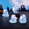 Halloween Mini Ghost Figures with Box Miniature Glow-in-The-Dark Ghost Figurine Luminous Tiny Ghost Toy for Home Party Decor