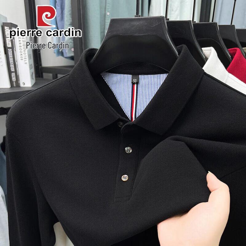 Pierre Cardin Мужская хлопковая рубашка-поло с длинным рукавом
