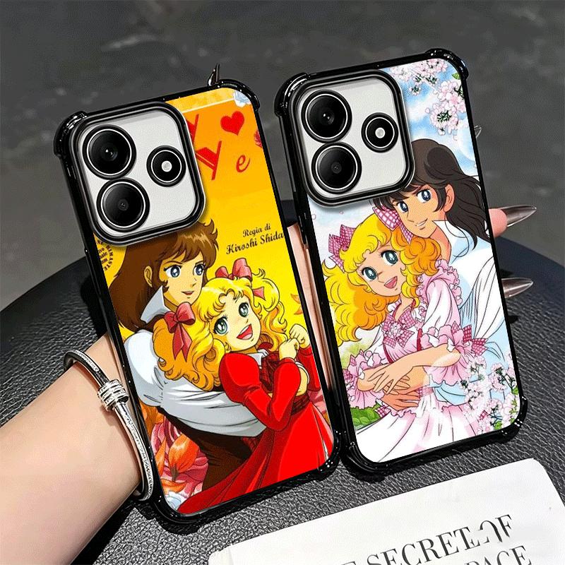 Candy 90s Cartoon Plating Phone Case For Xiaomi Redmi Note 14 15 Pro Plus 13 12 11 11S 11T 10 9S 9 5G Anti-Fall Airabag Cover