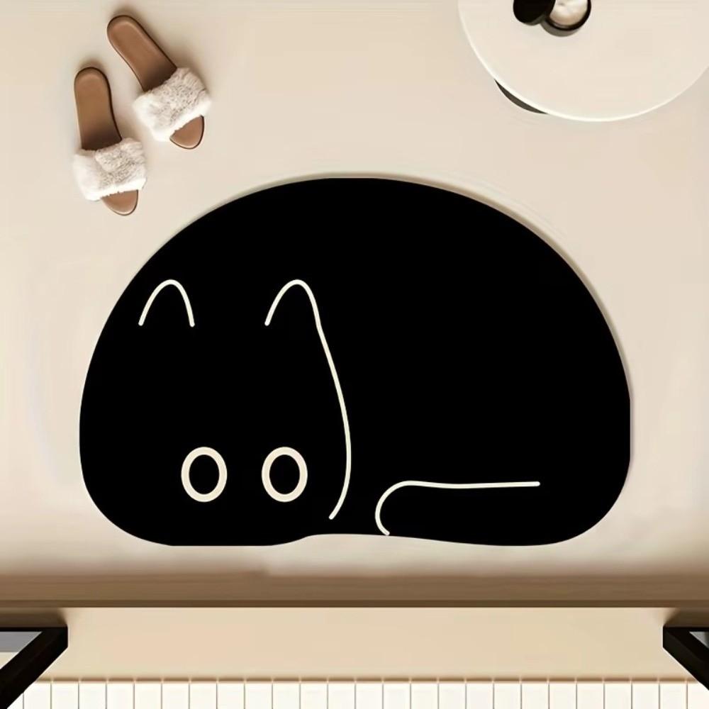 Non-Slip Bath Mats Cartoon Cat Kitchen Rugs Creative Bathroom Floor Mat