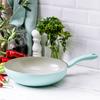 Greenpan Green Chef Deep Pan 28cm IH Compatible Ceramic Coating No Harmful Substances Earth Colour Mint Green