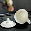 Chinese Style Pure White Ceramic Tea Cup with Lid