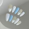 A726 Ocean Style Fish Tail Fake Nails 10Pcs Eco-Friendly Material Comfortable Wear For Party Wedding