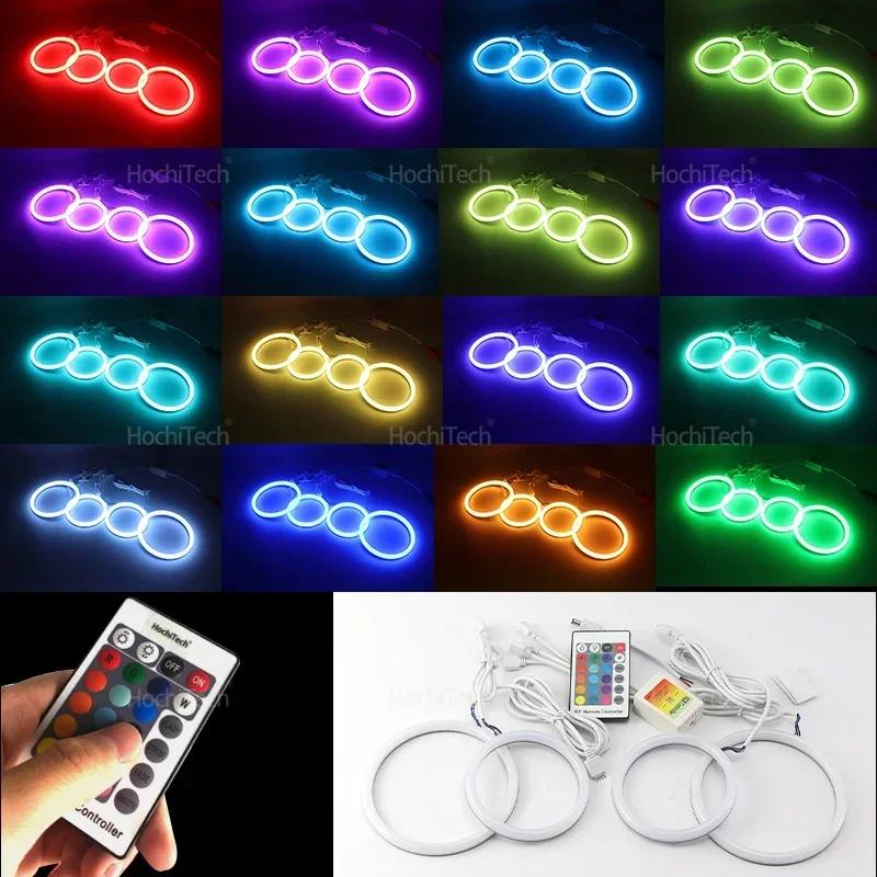 For BMW 3 Series E91 E90 LCI 2009-2012 Xenon Headlights Accessories 16-Color RGB Cotton LED Angel Eye Rings Daytime Light