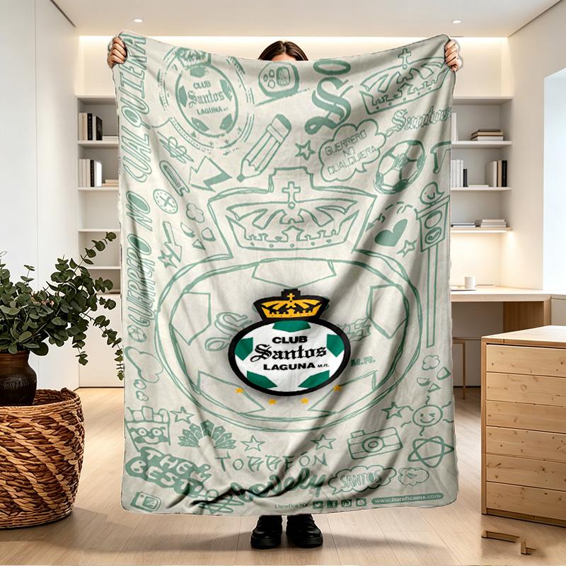 Club Santos Laguna Print Blanket - Soft & Comfortable, for Bedroom, Travel, Sofa, Home Decoration - Birthday Christmas Gift for Friend