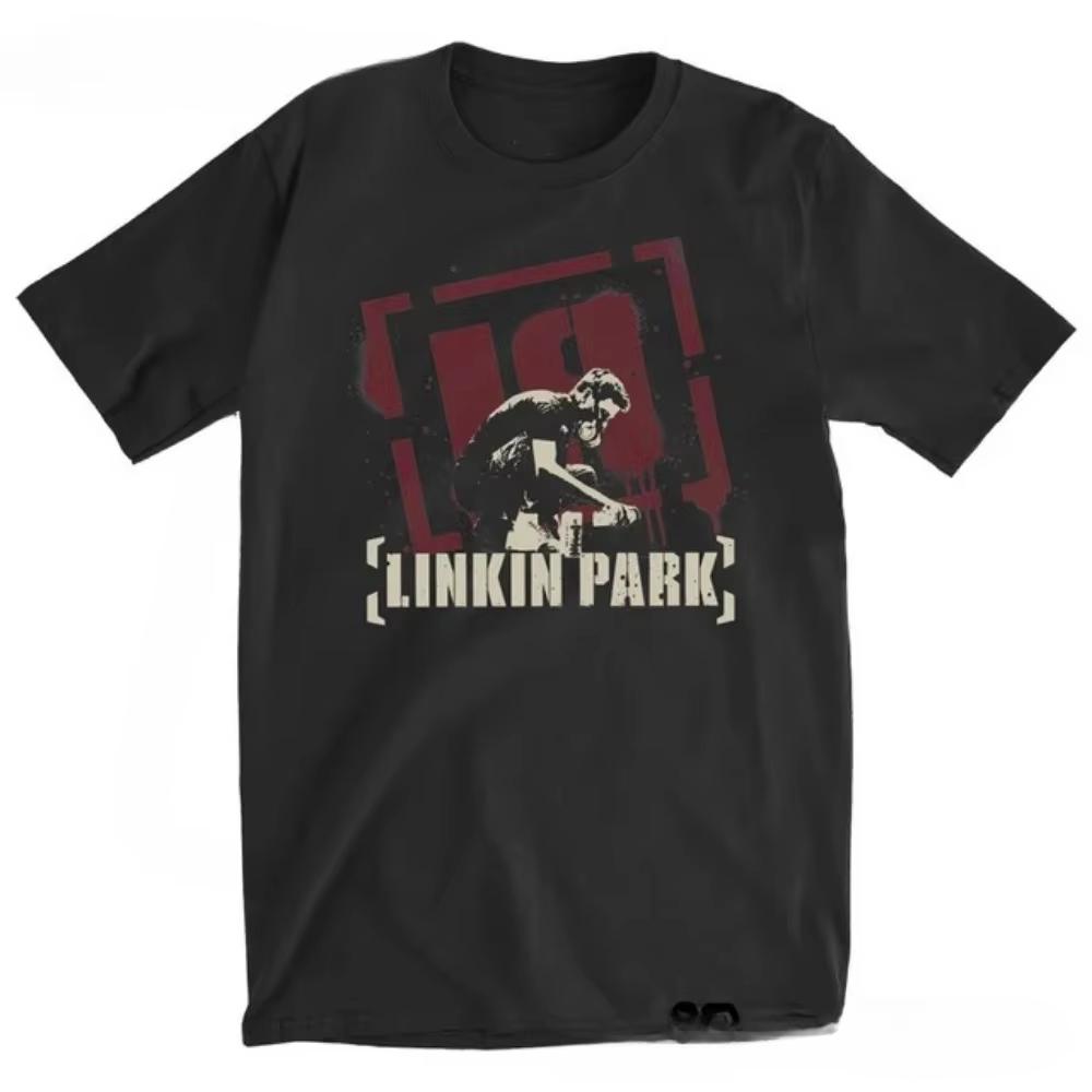Уличная одежда Новые мужские хлопковые футболки с рок-группой Linkin Park Летняя трендовая короткая дышащая повседневная футболка Мужская футболка Оверсайз Унисекс