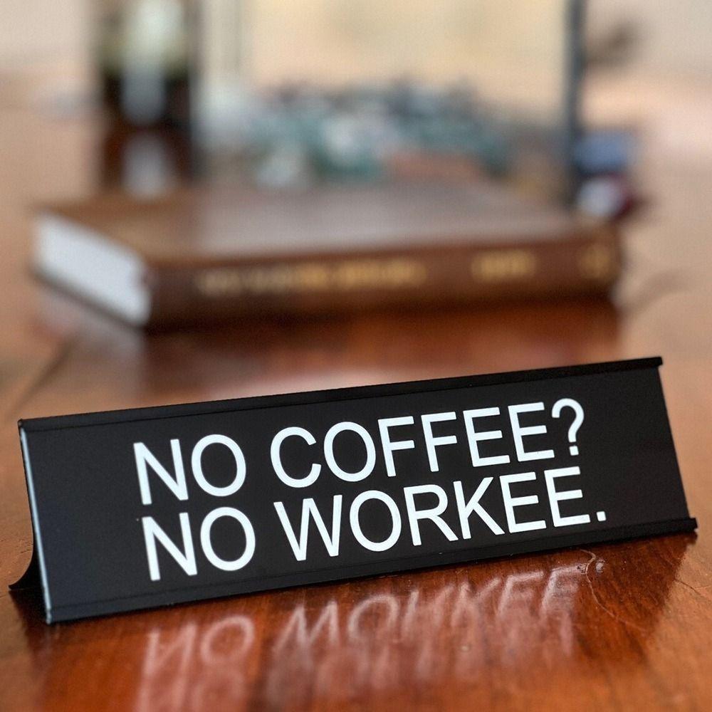 Creative Black Office Decor Sign Aluminium Alloy Lightweight Seating Sign Table Decoration Desk Sign Coworker Gift