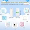 16 Rolls Mini Thermal Printer Paper Including 6 Sticker Paper and 10 Plain Paper Rolls for Mini Portable Printers 57X25 Mm Suit