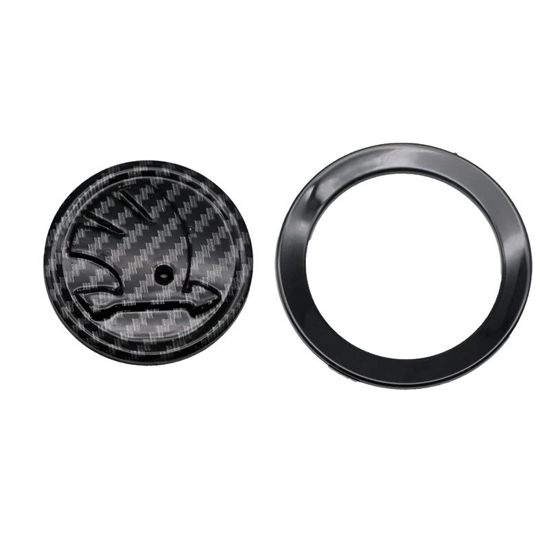 2025 New ABS Car Steering Wheel Emblem Badge Sticker Decals For Skoda Octavia Superb Rapid Kodiaq Karoq Fabia Kamiq Enyaq Citigo