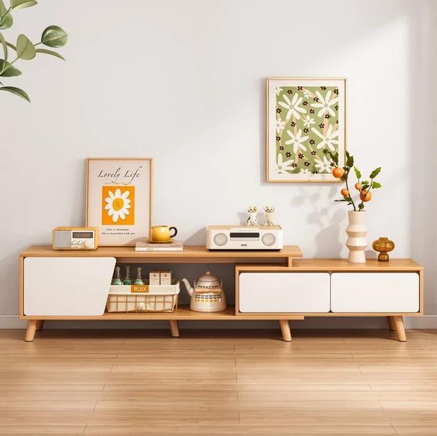 Медиа-консоль для гостиной из МДФ – Шкаф для хранения с регулируемой полкой, ТВ-подставка