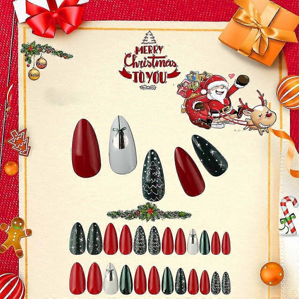Christmas Fake Nail Christmas False Nails For Women And Girls