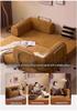 Vintage Style Foldable Modular Sofa: Compact Upholstery for Small Apartments, Convertible to Double/Triple Lazy Sofa Bed.