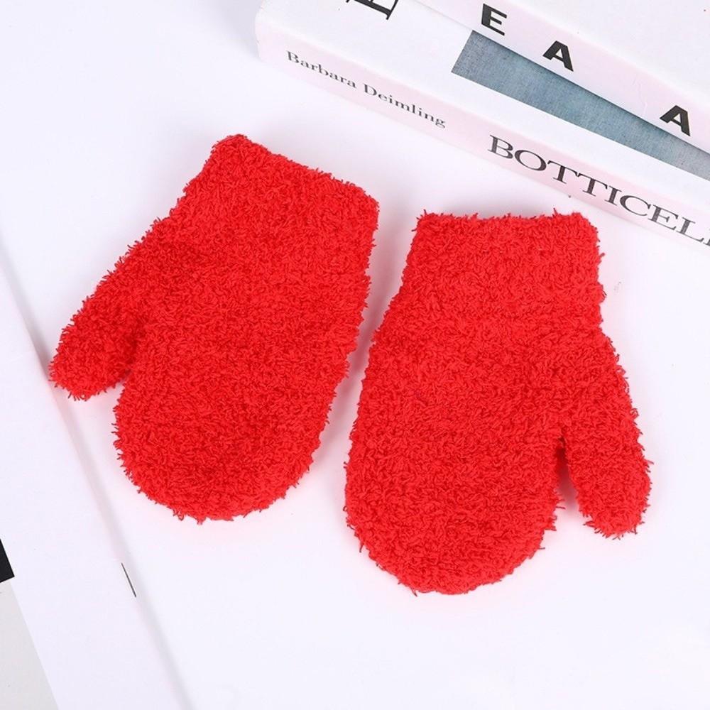 Windproof Kids Warm Gloves Warm Short Gloves New Full Finger Gloves Autumn and Winter