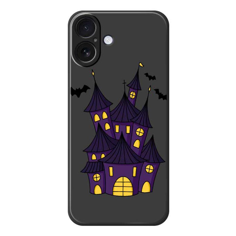 For iPhone 17 Case Bat Castle Pattern Printing Straight Edge TPU Phone Back Cover