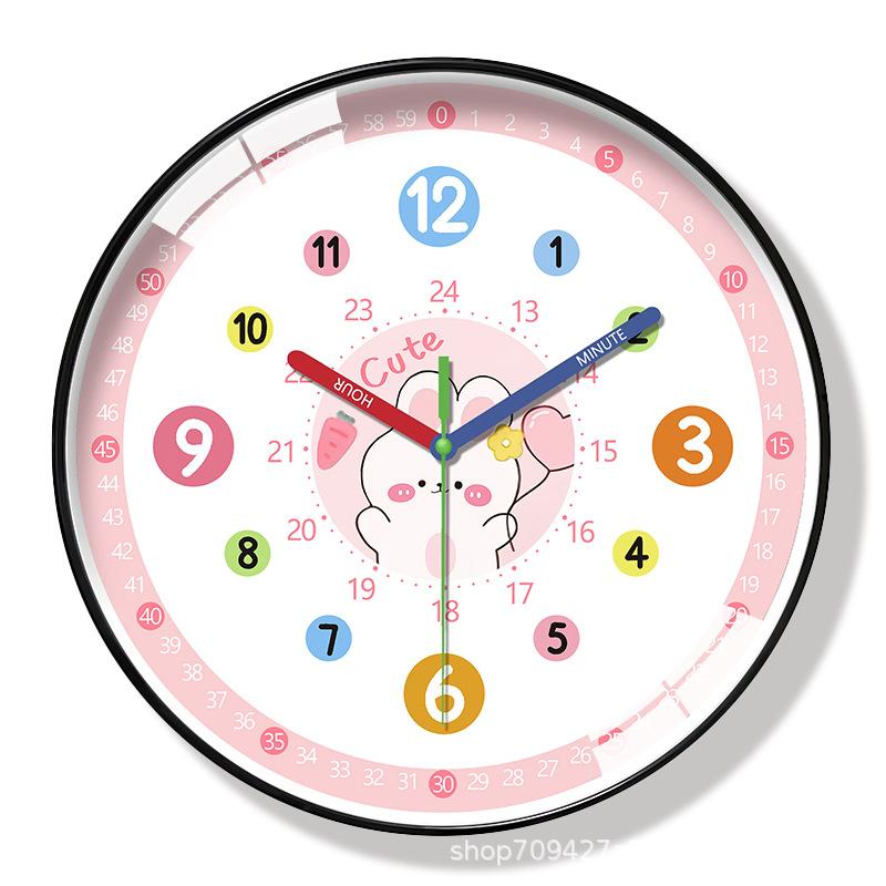 Wall clock 11 inch cartoon learning clock living room silent watch student wall clock children's room wall clock