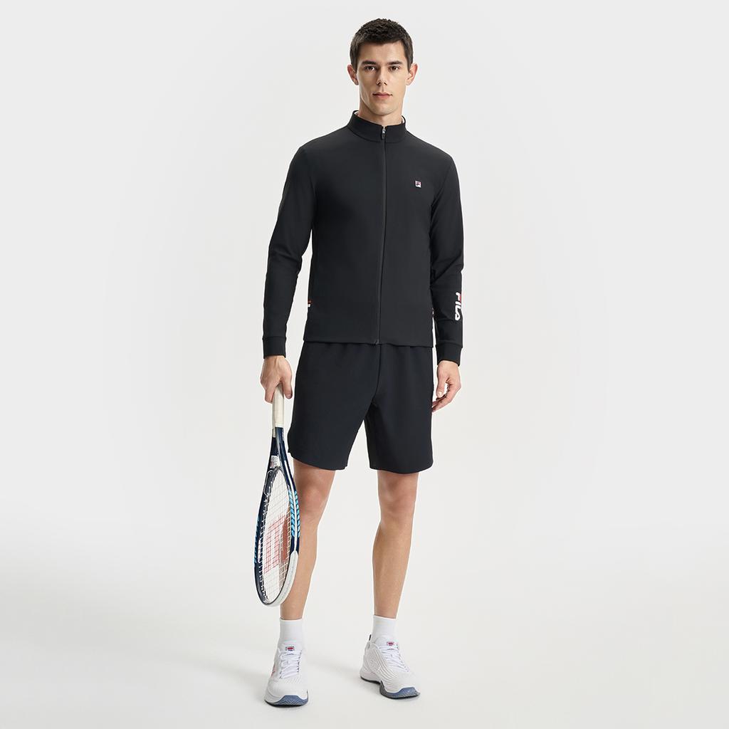 Fila Теннисная серия Модная Универсальная Удобная Куртка с длинным рукавом Мужская куртка Черная A11M523502F-BK